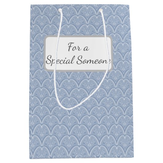 Sac Cadeau Moyen Boho Blue Delicate Shells (Devant)