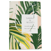 Sac Cadeau Moyen Boho Blush Green Tropical Palm Beach Mariage (Devant)