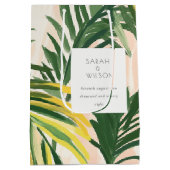 Sac Cadeau Moyen Boho Blush Green Tropical Palm Beach Mariage (Dos)