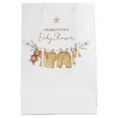 Sac Cadeau Moyen Boho Brown Aquarelle Baby shower (Dos)