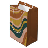 Sac Cadeau Moyen Boho Earth Tones tendance moderne Motif Abstrait (Devant Angle)