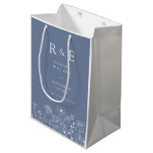 Sac Cadeau Moyen Boho Fleur sauvage moderne Mariage aquarelle (Devant Angle)