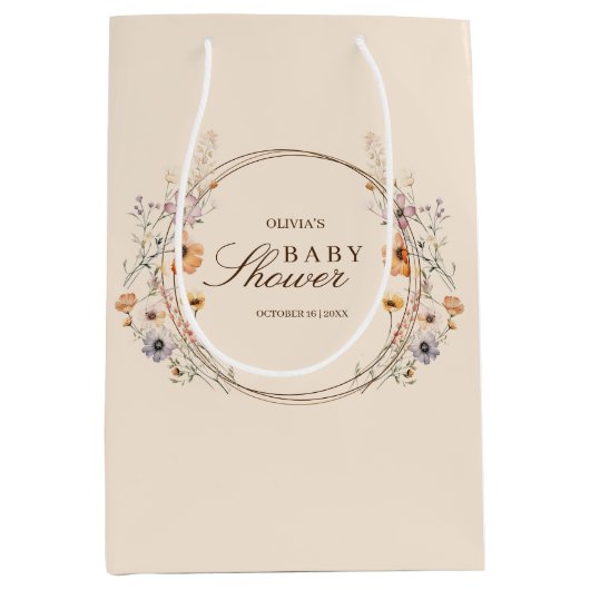 Sac Cadeau Moyen Boho Fleurs sauvages (Devant)
