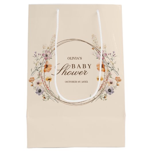 Sac Cadeau Moyen Boho Fleurs sauvages (Dos)