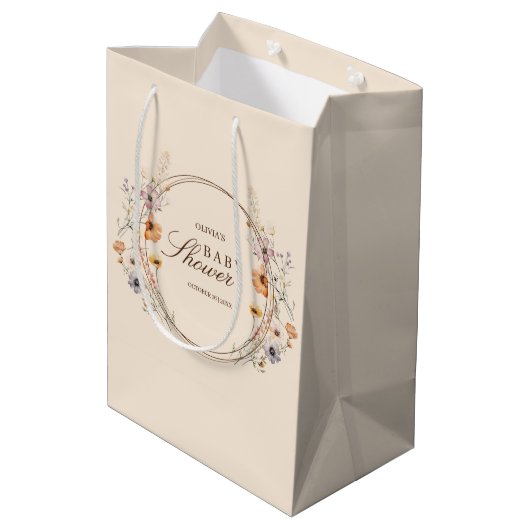 Sac Cadeau Moyen Boho Fleurs sauvages (Dos Angle)