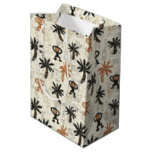 Sac Cadeau Moyen Boho Monkey Jungle Safari Pattern (Dos Angle)
