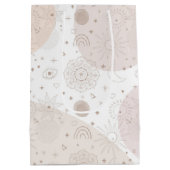 Sac Cadeau Moyen Boho Neutral Space Doodles Design esthétique (Dos)