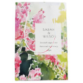 Sac Cadeau Moyen Boho Pink Green Bougainvillea Mariage (Devant)