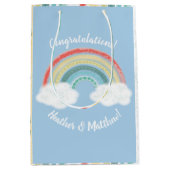 Sac Cadeau Moyen Boho Rainbow Baby shower Blue Boy (Devant)