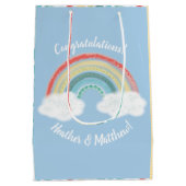 Sac Cadeau Moyen Boho Rainbow Baby shower Blue Boy (Dos)