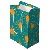 Sac Cadeau Moyen Boho Ray of Sun Turquoise (Devant Angle)