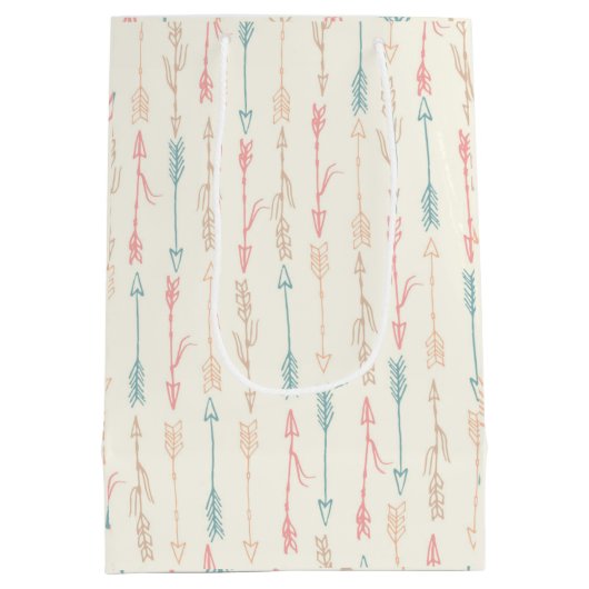 Sac Cadeau Moyen Boho Tribal Pastel Arrow Genre Neutre (Dos)