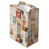 Sac Cadeau Moyen Boho Watercolor Art Abstrait (Devant Angle)