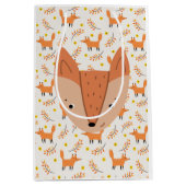 Sac Cadeau Moyen Bois Animaux Boho Design Fox (Devant)