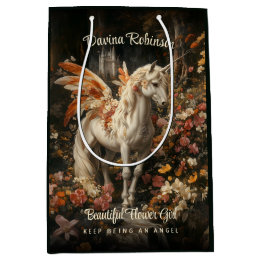 Sac Cadeau Moyen Bois Floral Enchantée Imaginaire Cheval Fairy