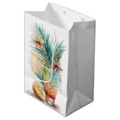 Sac Cadeau Moyen Boissons Tropicales En Blanc (Devant Angle)