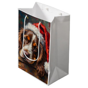 Sac Cadeau Moyen Boîte à jouets de Noël vintage pour chien Cocker S