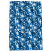 Sac Cadeau Moyen Bokeh Blanc Et Bleu (Devant)