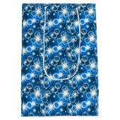 Sac Cadeau Moyen Bokeh Blanc Et Bleu (Dos)