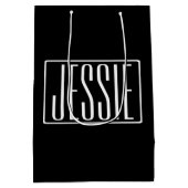 Sac Cadeau Moyen Bold & Modern Your name or Word | White On Black (Dos)