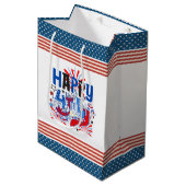 Sac Cadeau Moyen Bon 4 juillet Fireworks USA-63261 (Devant Angle)