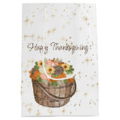 Sac Cadeau Moyen Bon thanksgiving Automne Baril Citrouille (Dos)
