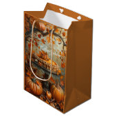Sac Cadeau Moyen Bon thanksgiving d'aquarelle Citrouille (Devant Angle)