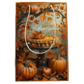 Sac Cadeau Moyen Bon thanksgiving d'aquarelle Citrouille (Devant)