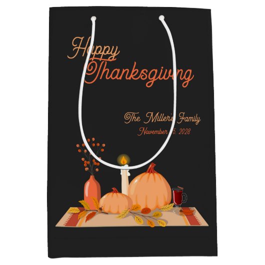 Sac Cadeau Moyen Bon thanksgiving personnalisé (Devant)