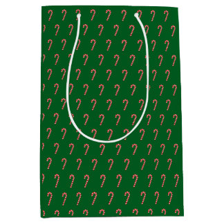 Sac Cadeau Moyen Bonbon traditionnel canne & vert