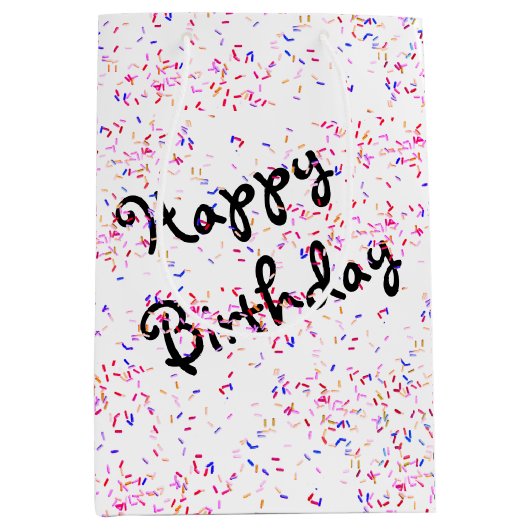 Sac Cadeau Moyen Bonbons d'anniversaire (Devant)