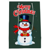 Sac Cadeau Moyen Bonhomme de neige chapeau haut-de-forme noël (Dos)