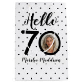 Sac Cadeau Moyen Bonjour 70 points noirs et blancs Photo et nom Ann (Devant)