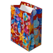 Sac Cadeau Moyen Bonjour Printemps heure de bonheur (Devant Angle)