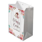 Sac Cadeau Moyen Bonne aquarelle de Pâques Croix religieuse (Devant Angle)