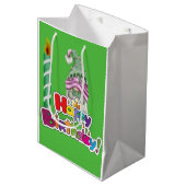 Sac Cadeau Moyen Bonne bougie d'anniversaire Gnome (Devant Angle)