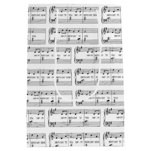 Sac Cadeau Moyen Bonne chanson d'anniversaire (Dos)