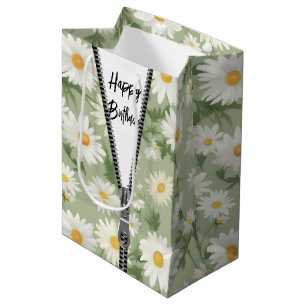 Sac Cadeau Moyen Bonne fête d'anniversaire avec Zipper