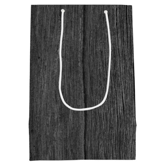 Sac Cadeau Moyen Bonne note d'anniversaire sur le bois gris (Dos)