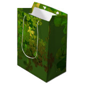 Sac Cadeau Moyen Bonne Saint Patrick, shamrock irlandais (Devant Angle)