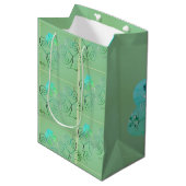 Sac Cadeau Moyen Bonne St Patrick's Day Shamrock Misty Green (Devant Angle)