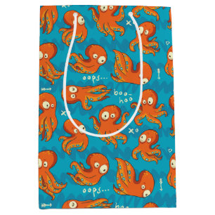 Sac Cadeau Moyen Boo Octopus Cute Orange Enfants Vêtements & Décor