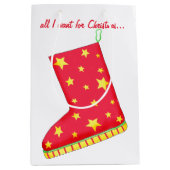 Sac Cadeau Moyen Boot Lover All I Want for Christmas Stocking (Devant)
