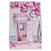 Sac Cadeau Moyen Booth de téléphone rose floral (Dos)