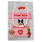 Sac Cadeau Moyen Bordure Collie Chien Saint Valentin Baiser Booth (Devant)