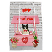 Sac Cadeau Moyen Bordure Collie Chien Saint Valentin Baiser Booth (Dos)