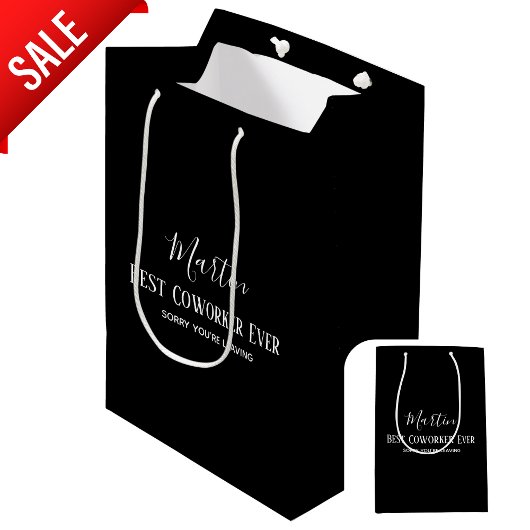 Sac Cadeau Moyen Boss Coworker quittant AJOUTER Devis Drôle, Person