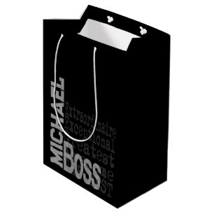 Sac Cadeau Moyen Boss Extraordinaire CUSTOM