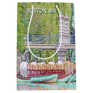 Sac Cadeau Moyen Boston Swan Boats crayon et encre