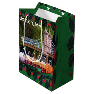 Sac Cadeau Moyen Boston Swan Boats - Joyeuses vacances
